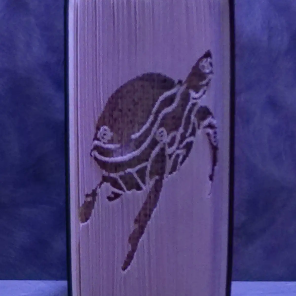 Tortue. Livre plié et découpé à la main