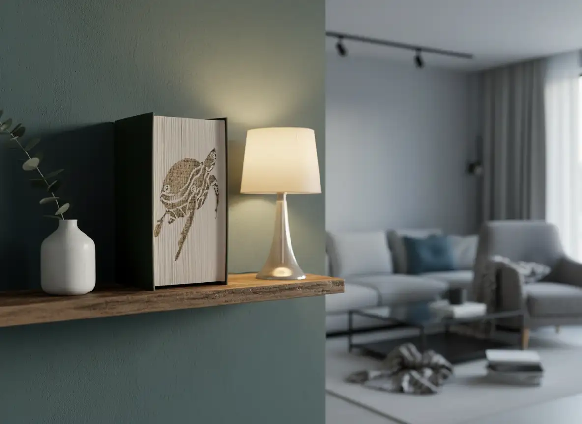 Tortue. Livre plié et découpé à la main